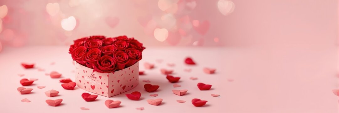 Valentine's Day greeting card with floral design, suitable for expressing affection during the holiday - Powered by Adobe