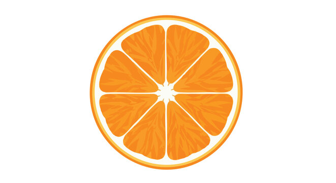 Vibrant orange segment on a clean white canvas offering a refreshing burst of citrus essence capturing the essence of summer freshness in a single