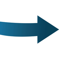 Blue Arrow Pointing Right on Transparent Background