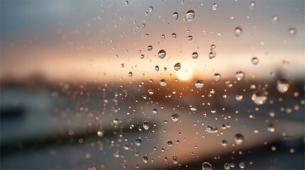 Water drops on glass