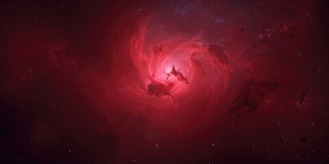 Red nebula in space, used as a cosmic background for visual layouts