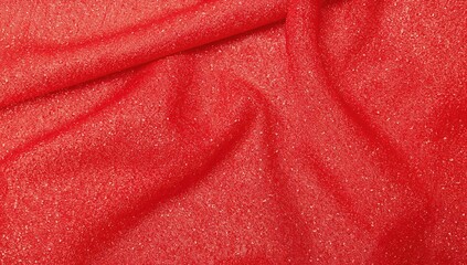 Silk cloth in rich red hue, adds a textured backdrop for editorial design