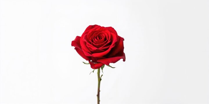 Red rose isolated against a white background emphasizing floral detail, suitable for floral arrangement backgrounds - Powered by Adobe