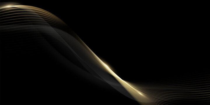 Abstract modern design black background with luxury golden elements vector illustration.