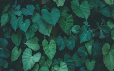 Lush green foliage background for modern botanical designs and nature-inspired themes, perfect for promoting organic products or serene wellness campaigns