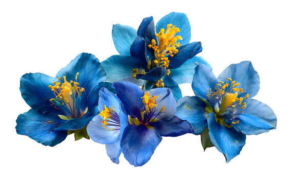 captivating arrangement of electric blue himalayan poppy flowers, radiating vibrant energy and exotic allure perfect for botanical and decorative themes