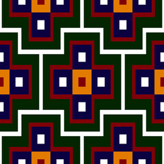 Geometric native american inspired repeating pattern with triangles
