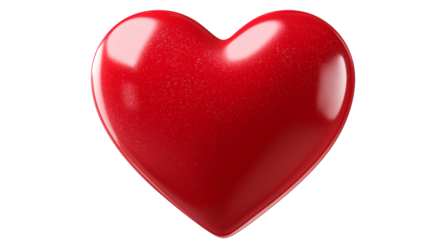 Heart emoji in glossy 3D shading - Powered by Adobe