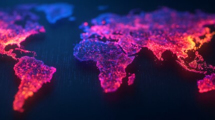 Large digital world map displaying global export-import trade routes with dynamic flow-line overlay. 