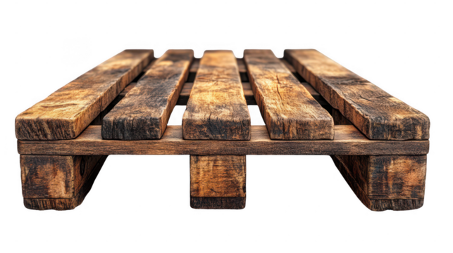 Wooden pallet isolated on transparent or white background, png