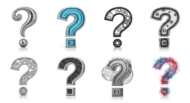 Question marks symbols uncertainty inquiry doubt confusion problem solution choice decision thinking idea concept knowledge information