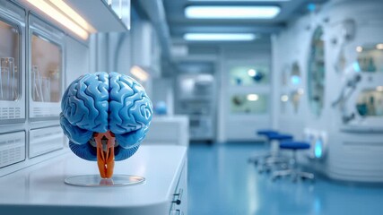 Blue brain model depression diabetes risk neurological anatomy research laboratory study futuristic neuroscience lab clinical