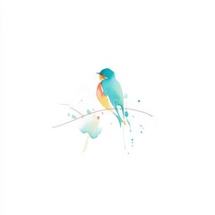 Fototapeta premium Delicate songbird resting on branch