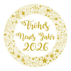 Happy New Year 2026 in German language	