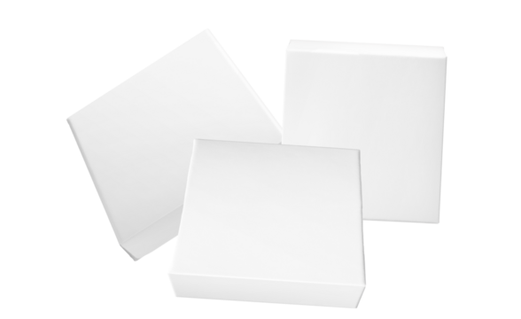crisp, white, cube boxes in creative array offer a minimalist aesthetic for product showcases, branding mockups, enhancing a modern visual appeal