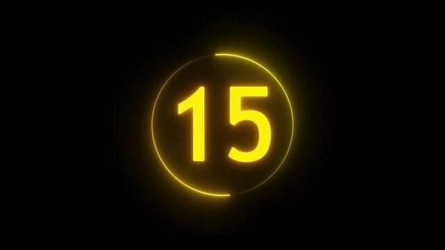 30 seconds countdown timer animation, 30-0 counting down seconds neon number