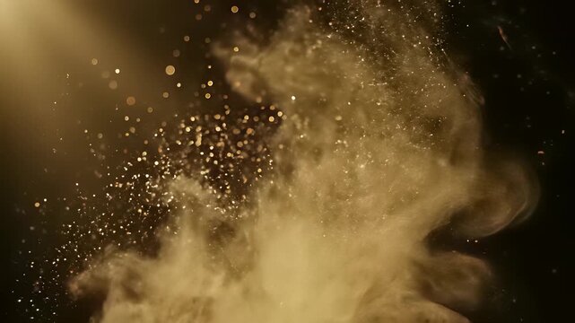 Particle Cloud in Dark Background Suspended Animation Concept Illustrates Disruption, Uncertainty, and Technological Innovation Perfect for Scientific Discovery, Futuristic Visuals.