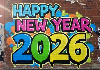 Graffiti happy new year 2026