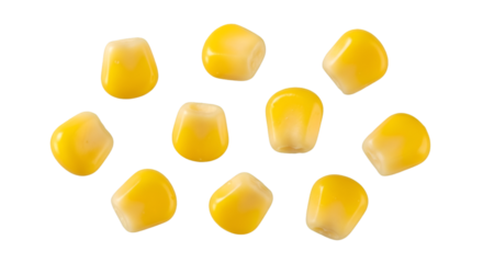 Scattered Corn Kernels on Black Background graphic