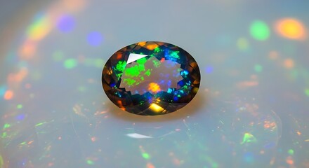 Stunning Black Opal Gemstone with Vibrant Play-of-Color