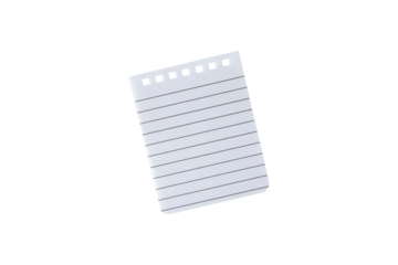 Lined notepad page isolated transparent png