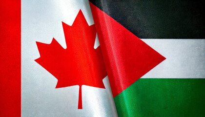 カナダの国旗とパレスチナの国旗(canada flag & Palestine flag.)
