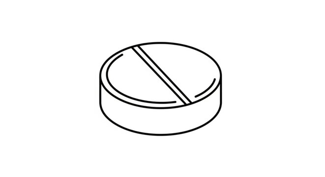 Sleek medical pill outline, a minimalist design element for healthcare visuals, simple medication icon, health graphic for blogs and websites, wellness symbol art