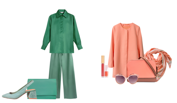 stylish ensemble of women's apparel and accessories showcasing spring and summer trends ideal for creating fashionable and coordinated seasonal outfits