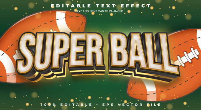 Super Bowl editable text effect in modern trend style
