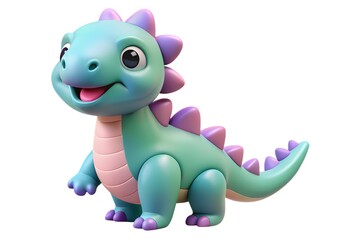 Fototapeta premium Cute cartoon dinosaur character pastel colors image