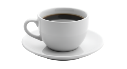 White Ceramic Cup of Black Coffee on Saucer drink beverage