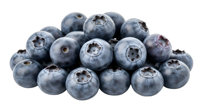 Pile of Fresh Blueberries Isolated on Black Background Keywords: blueberry, blueberries, fruit