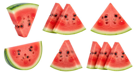 Watermelon Slices and Wedges on Black Background graphic