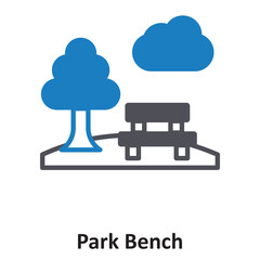 Park Bench Vector icon which can easily modify or edit
