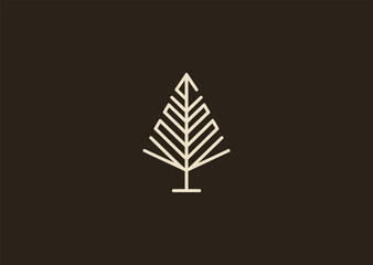 A simple tree line art logo drawn with smooth flowing strokes and balanced minimal shapes, representing growth, nature, and harmony, crafted as a clean creative vector illustration concept