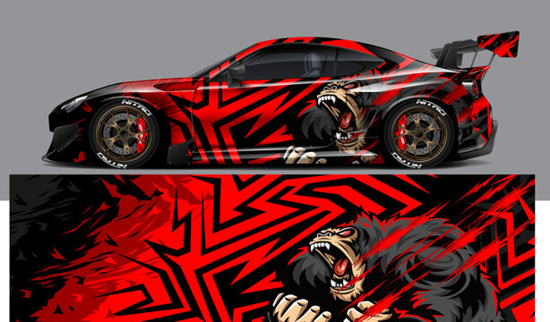 car livery graphic vector. abstract grunge background design for vehicle vinyl wrap and car branding