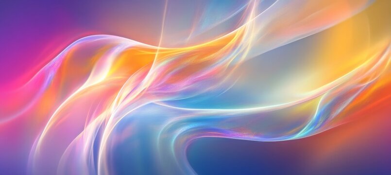 A Symphony of Serenity Fluid Chromatic Harmony with Vibrant Flow in an Abstract Art Background