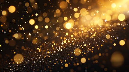 Sparkling golden bokeh lights creating a magical, celebratory atmosphere perfect for festive events and luxury branding visuals