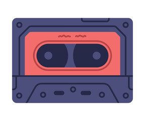 Cassette as Retro Technique and Old Vintage Gadget Vector Illustration