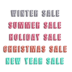 Winter summer holiday and New year sale made of balloons