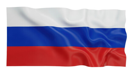 Naklejka premium A national tricolor flag with horizontal stripes of white, blue, and red, waving gracefully in the wind with realistic fabric texture and soft, flowing folds