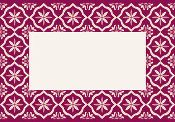 Elegant Burgundy Pink Floral Mediterranean Tile Frame
