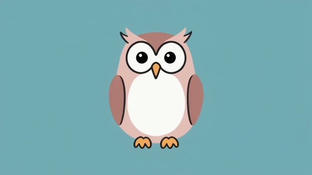 Cute Owl Cartoon Animation for Kids and Children.