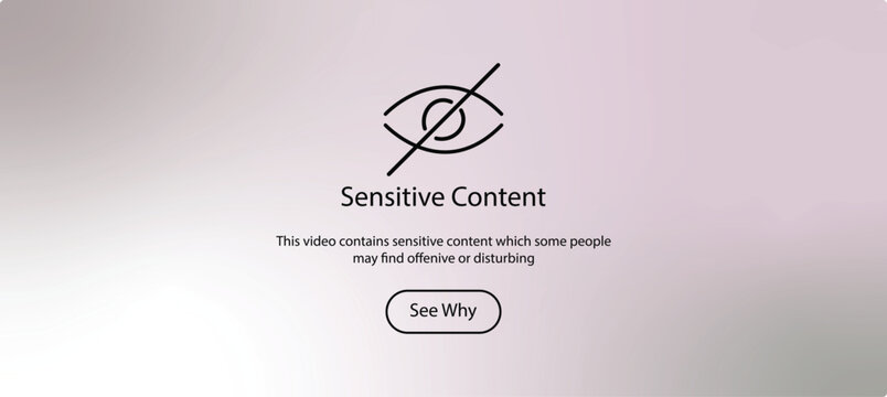 Sensitive Content, Eye crossed icon vector symbol. hidden pictogram. hide password or information, blind view.