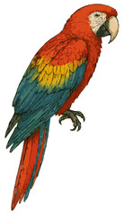 Ara macao illustration