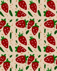 Stylish Cute Strawberry Graphic Pattern