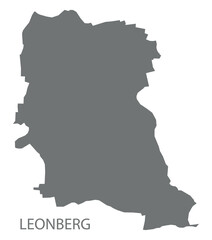 Leonberg city map with boroughs grey illustration silhouette shape