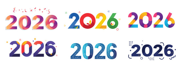 2026 New Year Celebration Typography Set