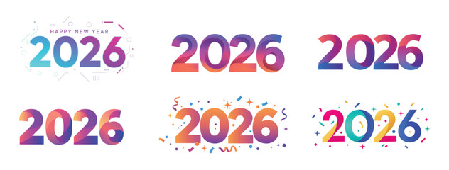 2026 New Year Celebration Typography Set