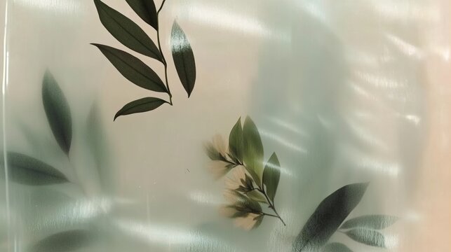 Botanical retro vintage background with Soft dreamy floral leaves abstract blur background in pastel colors
